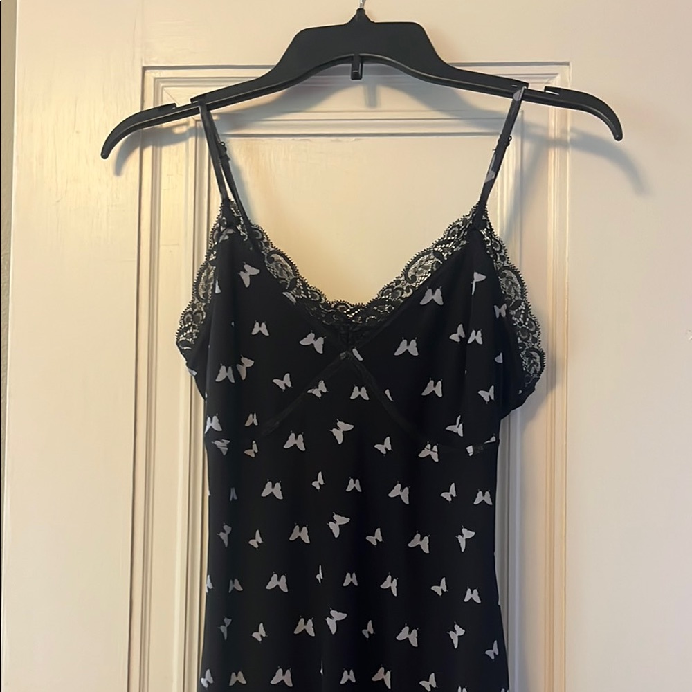 Target Wild Fable Black Dress with White Butterfly Print